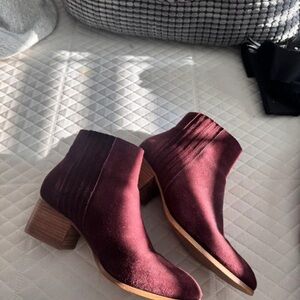 Aldo Deep Red Ankle Boots